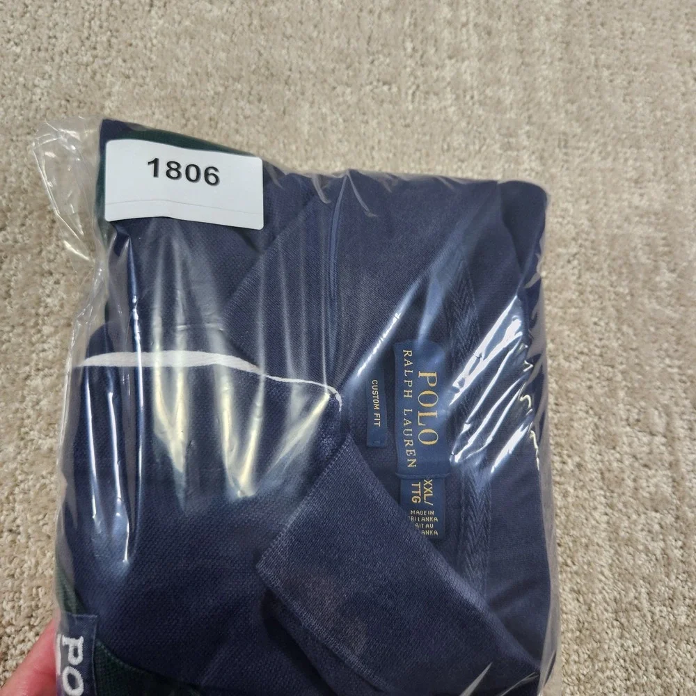 Polo Ralph Lauren Rugby‎ Shirt Men XXL Dragon Crest Big Logo Blue Custom Fit Y2K